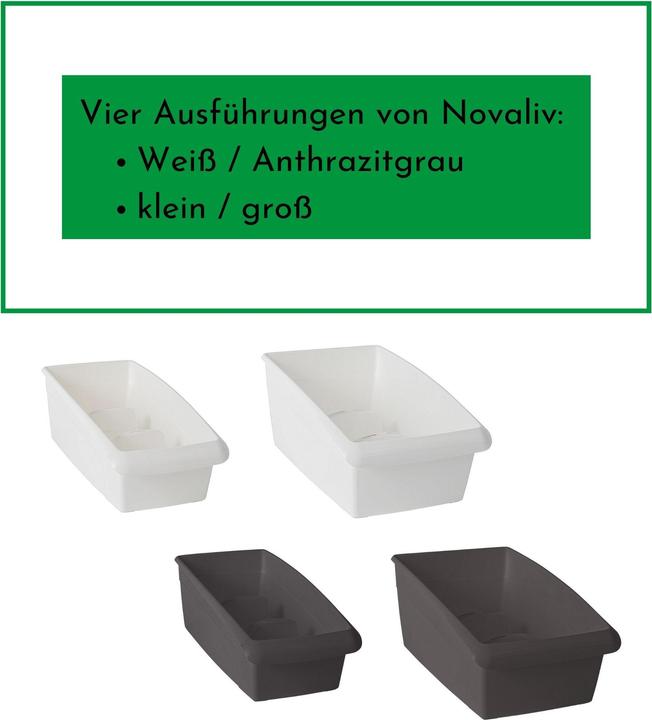 Produktbild Novaliv Suppentütenbox gross Schubladen Organizer Küche - 25 x 16 cm ANTHRAZIT GRAU