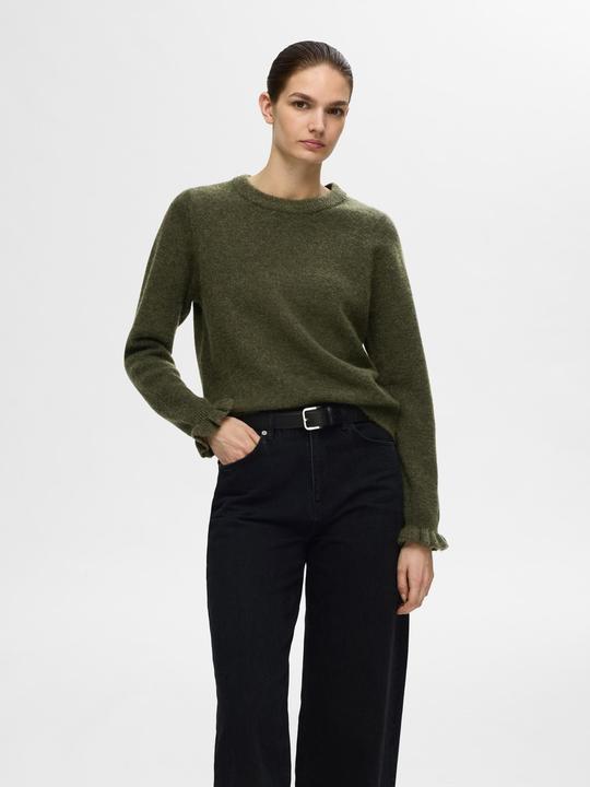 Image du produit Selected Femme Pull en tricot à manches ruchées (XL)
