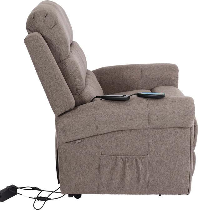Produktbild Mendler Fernsehsessel HWC-K63, Liegefunktion Massage Heizfunktion, Stoff/Textil - dunkelgrau