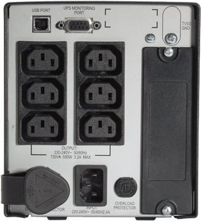 Productafbeelding APC SMART UPS 750VA 230V USB (750 VA, 500 W, Lijninteractief UPS)