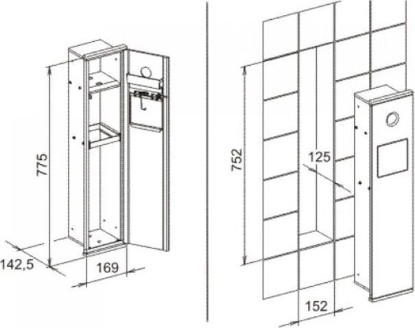 Actual product image Keuco Module WC 2 PLAN INTEGRAL Hygiene bag dispenser Hygiene waste collector