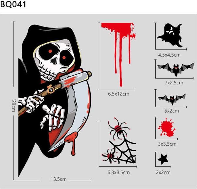 Image du produit Cover-Discount Autocollant de fenêtre Tatouage Halloween