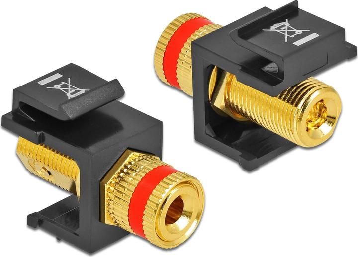 Produktbild Delock Keystone Modul Polklemme > Gewindebuchse rot / schwarz (0.02 m)
