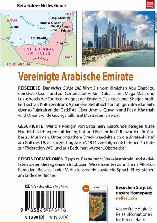 Actual product image Nelles Guide Reiseführer Vereinigte Arabische Emirate (German, Nelles Publishing House, 2024)