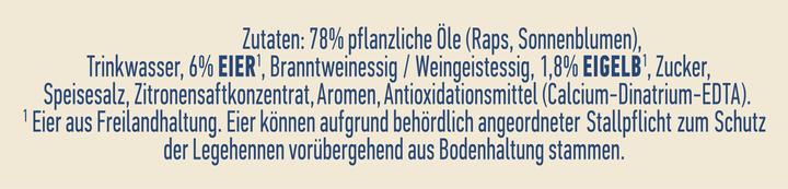 Nährwerte und Zutaten Hellmann's Real Creme (268 g)