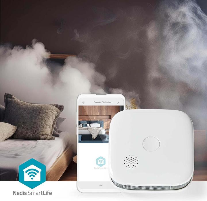 Actual product image Nedis SmartLife Smoke Detector | Wi-Fi | Battery operated | Sensor life: 10 years | EN 14604 | M