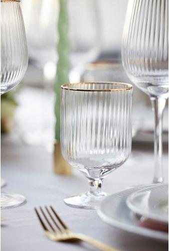 Actual product image Lyngby 30 cl - Glass - Clear/goulded edge (30 cl, 4 Glasses, Wine glasses set)