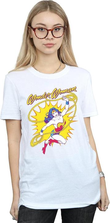 Actual product image Womens/Ladies Wonder Woman Leap Cotton Boyfriend T-Shirt (S)