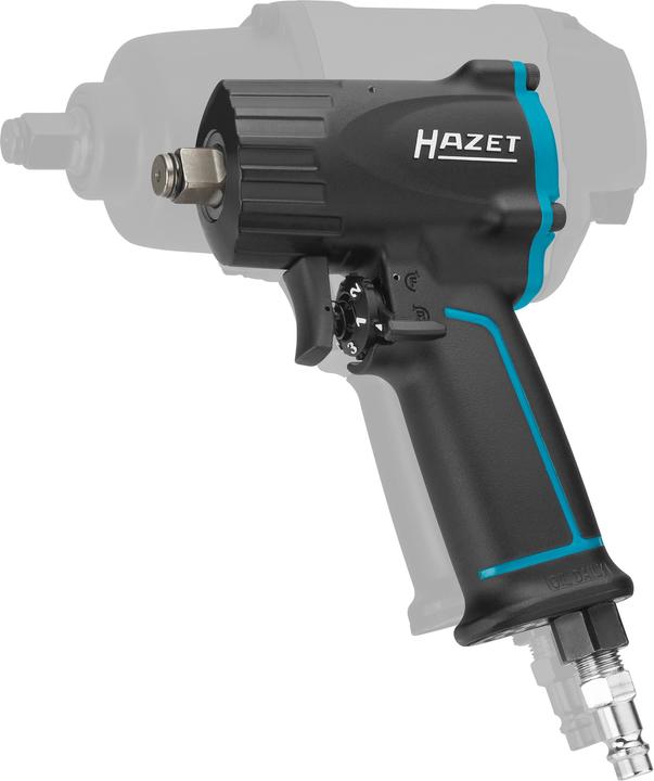 Actual product image HAZET Impact wrench ∙ extra short 9012M ∙ Maximum loosening torque: 1100 Nm ∙ Square, solid 12.5 mm… (Air blast)