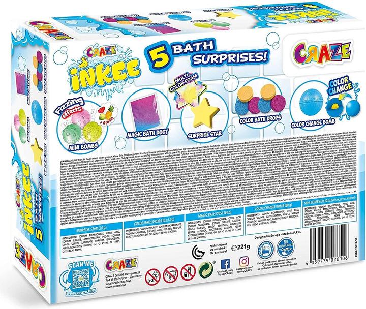 Immagine prodotto Craze Set di 5 sorprese da bagno Inkee (Sali da bagno)