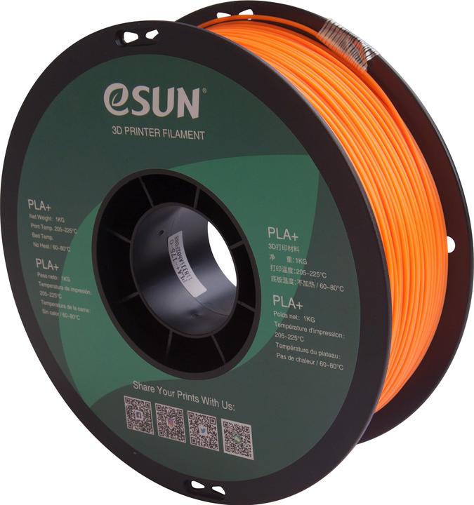 Actual product image eSUN PLA+ 1.75mm Orange 1kg 3D Filament (PLA+, 1.75 mm, 1000 g, Orange)