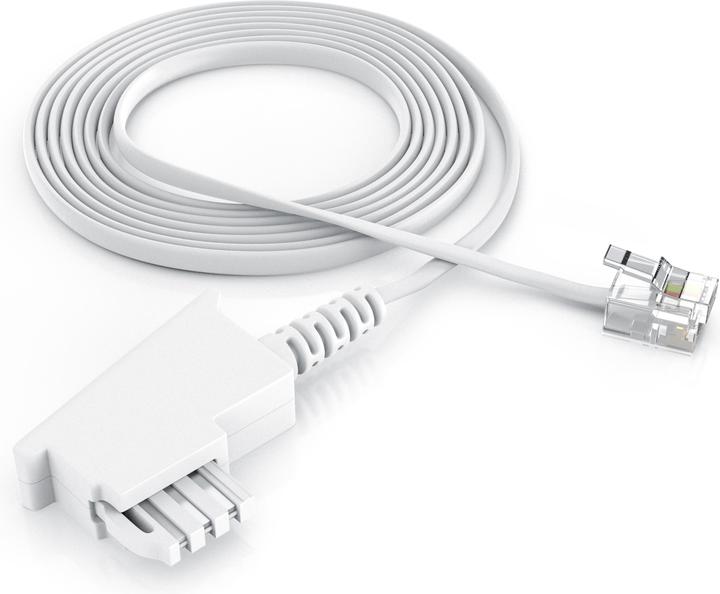 Produktbild CSL Telefonkabel Flach, TAE-F Stecker zu RJ11, Telefondose zu Telefon, Flachkabel, Fax, Anrufbeantworter