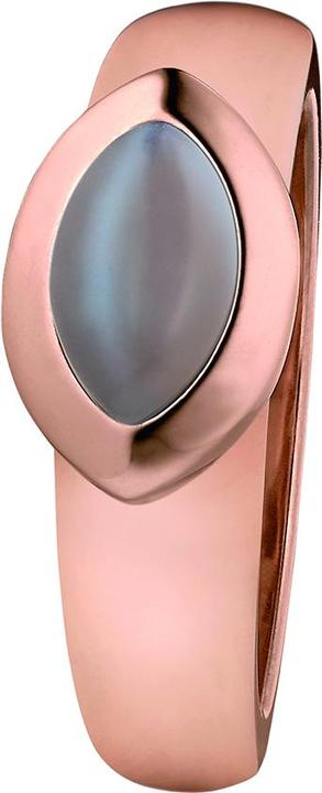 Actual product image Xen Ring with grey navette moonstone rose gold plated (52)