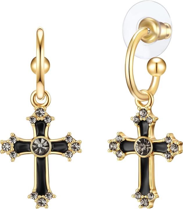Lulu & Jane Damen Kreuz Metall-Legierung Glas gelbgold - 29245 (Metall-Legierung)