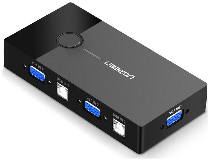 Produktbild Ugreen 30357 KVM Switch Box 2-port VGA Video Adapter 2 in 1 (black)