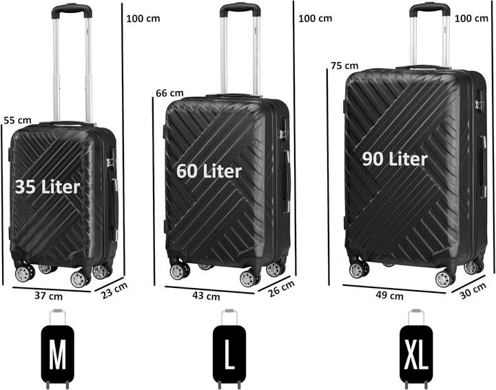 Produktbild Zelsius 3-teiliges Hartschalenkoffer-Set (Handgepäck (bis 50l))