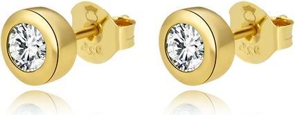 Actual product image Beneto Gold plated silver earrings with clear zircons AGUP2259-W-GOLD (L)