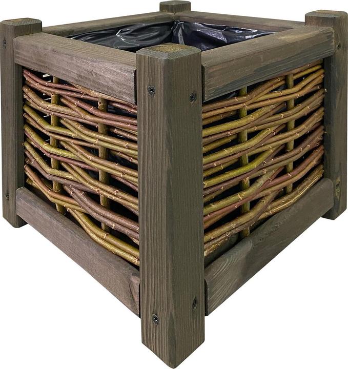 Actual product image Natura Punto Flower Box Rattan and Wood with Feet (40 cm)