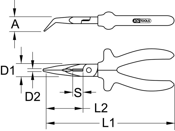 Produktbild KS Tools Flachrundzange gebogen (165 mm)