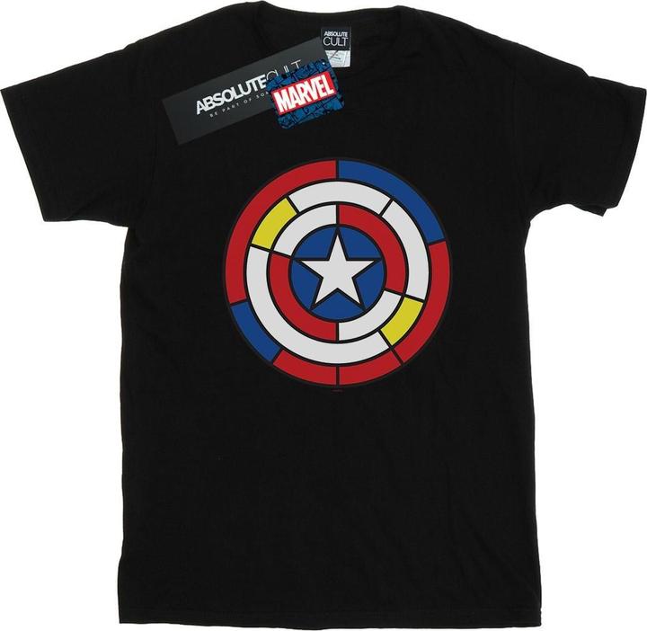 Image du produit - T-shirt CAPTAIN AMERICA STAINED GLASS SHIELD - Homme (L)