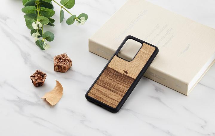 Actual product image Man.Wand &WOOD case for Galaxy S20 Ultra terra juodas (Samsung Galaxy S20 Ultra)