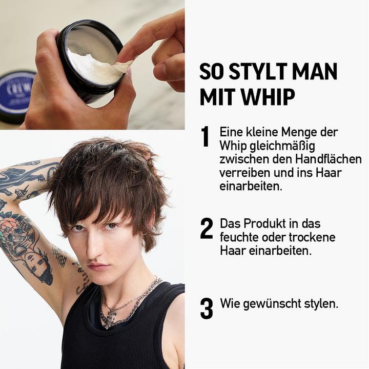 Actual product image American Crew Men's Whip Styling Cream Light Hold Natural Shine 3 Oz (Hair cream, 85 ml)