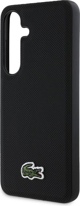Actual product image Lacoste Case Iconic Petit Pique Woven Logo CBDY Strap MagSafe to Samsung Galaxy S25 black