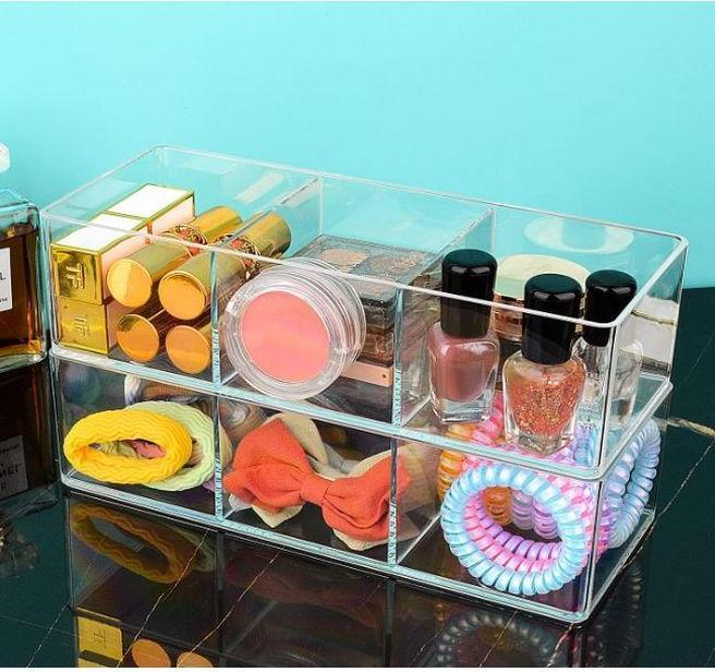 Image du produit MU Style Organiseur de maquillage en acrylique avec 3 compartiments