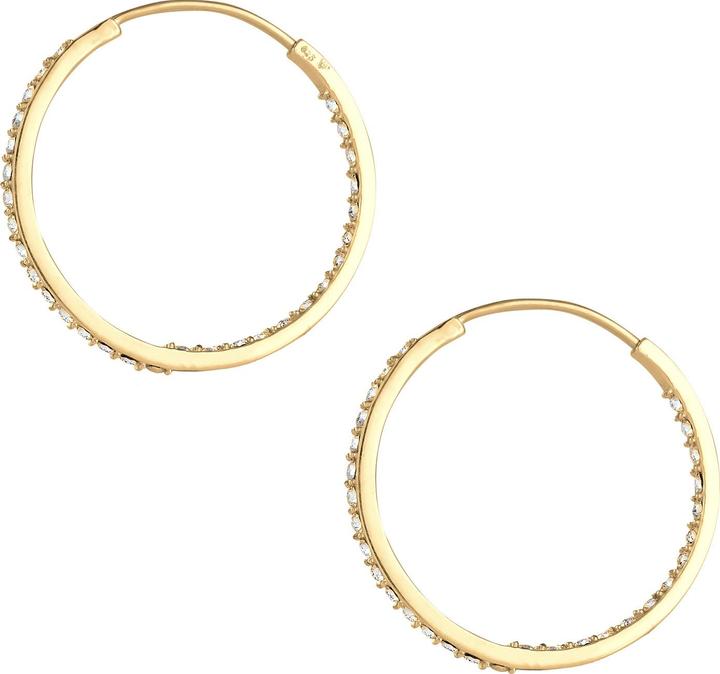 Produktbild Elli Ohrringe Creolen Kristalle Basic vergoldet (925 Sterling Silber vergoldet, Glaskristall)