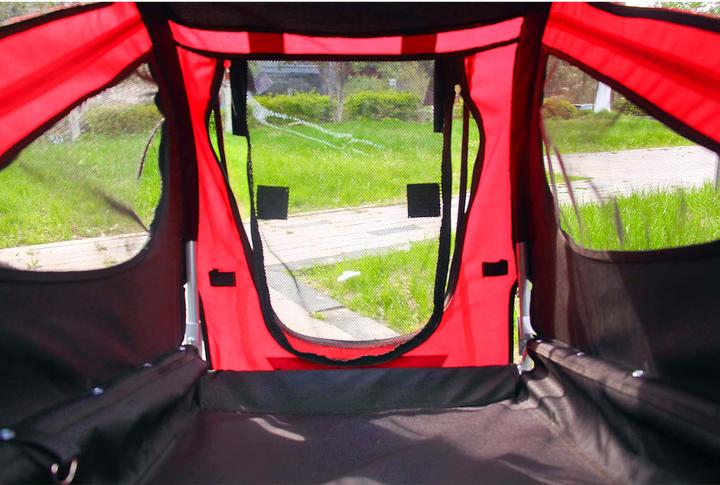 Produktbild Wiltec Hunde Fahrradanhänger Hundeanhänger Fahrrad Hundetransporter rot-schwarz