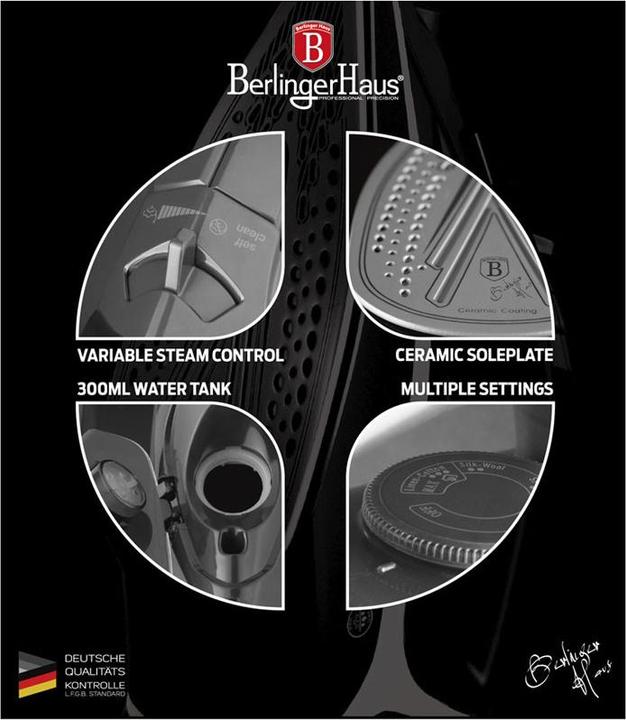 Produktbild BerlingerHaus Bügeleisen Black Silver Collection (2200 W, 25 g/min)