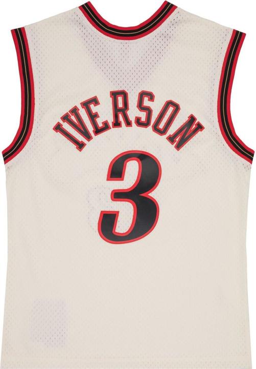 Actual product image Mitchell & Ness NBA Philadelphia 76ers Allen Iverson Off White Team Colour Swingman Jersey Mens (XXL)