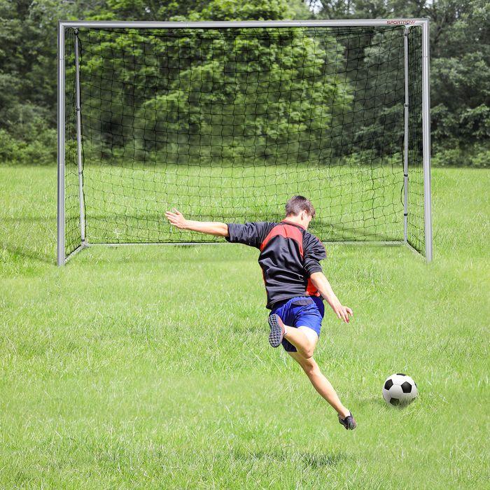Actual product image Swisshandel24 Fussballtor mit PE-Netzgewebe, Fussball-Tor für Kinder und Erwachsene, Stahl, Grau