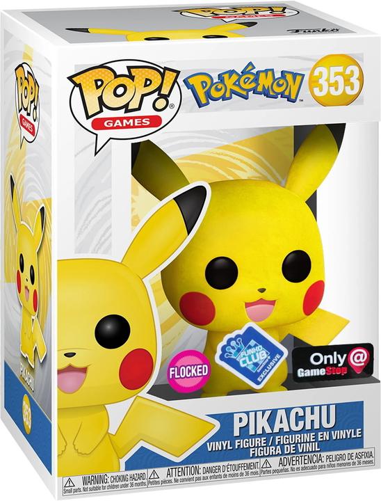 Actual product image Ultra Pro Pokémon Pikachu Funko POP 353 Flocked Exclusive Gamestop