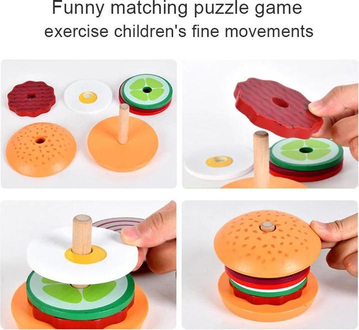 Image du produit Activity Board Bricolage Jouer Jouets Simulation Hamburger Sandwich Forme Couleur Couplage Alimentation Puzzle