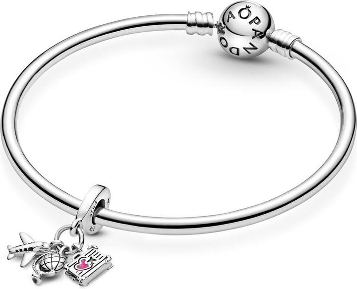Actual product image Pandora Aeroplane, globe and suitcase (Silver 925)