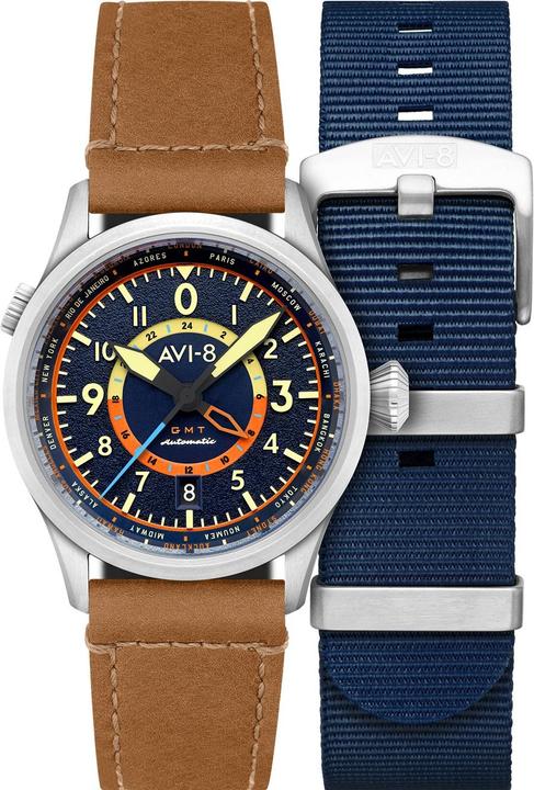 Produktbild AVI-8 AV-4120-01 Wingman Worldtimer GMT (Fliegeruhr)