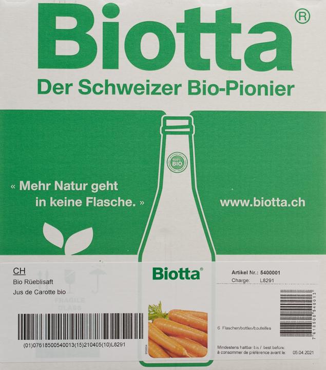 Actual product image Biotta Karotte (6 x 50 cl)