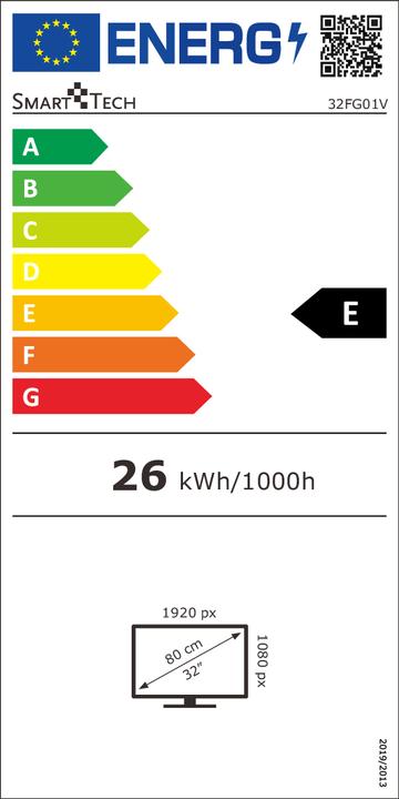 Etichetta energetica Smart Tech 32FG01V Tv Led 32 pollici (32", LED, Full HD)