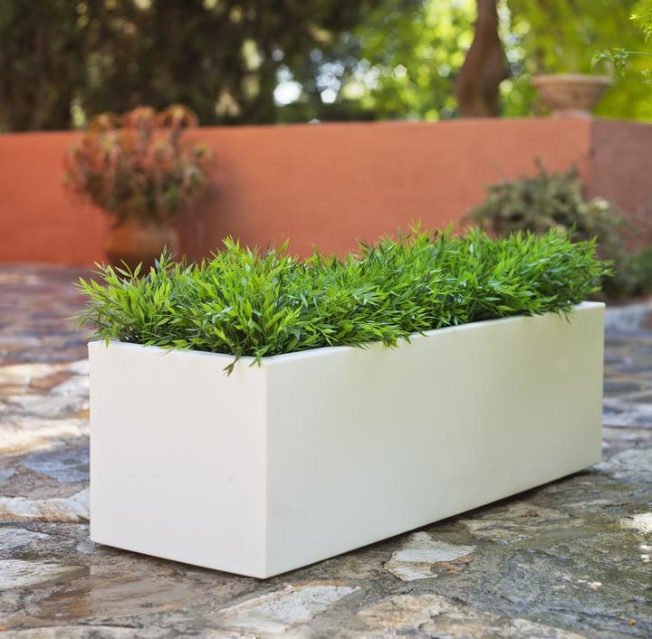 Productafbeelding Newgarden JARA 100 Plantenbak XXL groot vierkant 100x40x36cm wit 61L met waterreservoir buiten