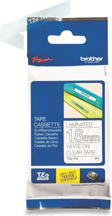 Produktbild Brother Tze-145 (1.80 cm, Weiss, Transparent)