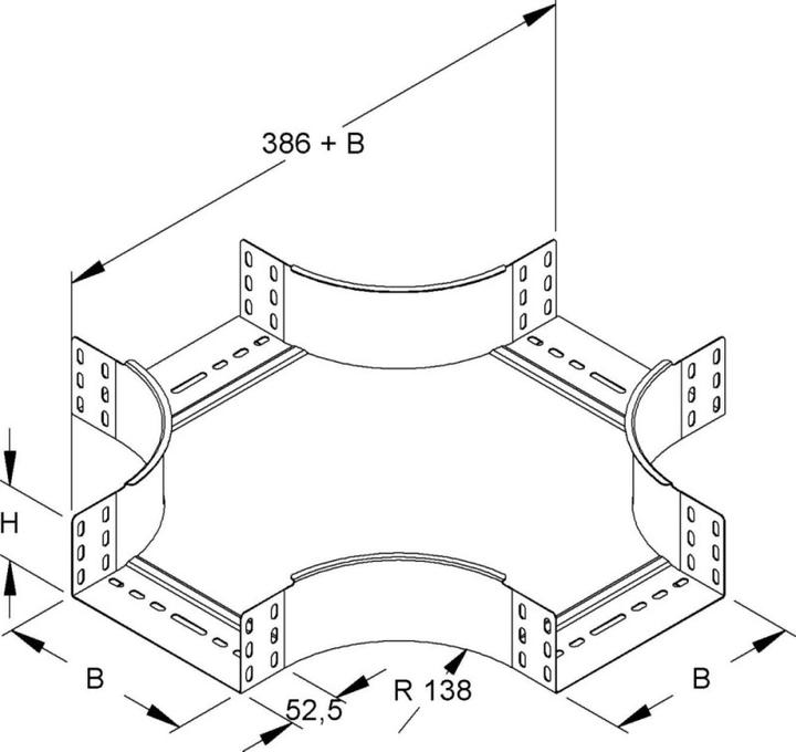 Produktbild Niedax NIE RKS 85.200 Kreuzung 85x202 mm m.ungelochten Seitenholmen bandverzinkt (8.50 cm)