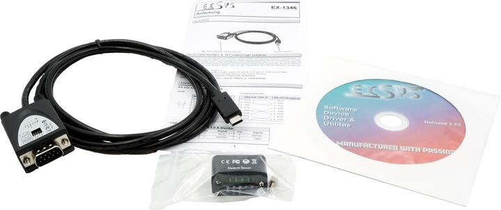 Immagine prodotto Exsys Cavo da USB 2.0 C maschio a seriale RS-422/485 di GmbH, protezione da sovratensione (chip FTDI) (1.80 m)