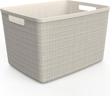 Actual product image Curver Basket Jute 100% Plastic Recycled Rectangular, White Red, L: 20 l (20 l)