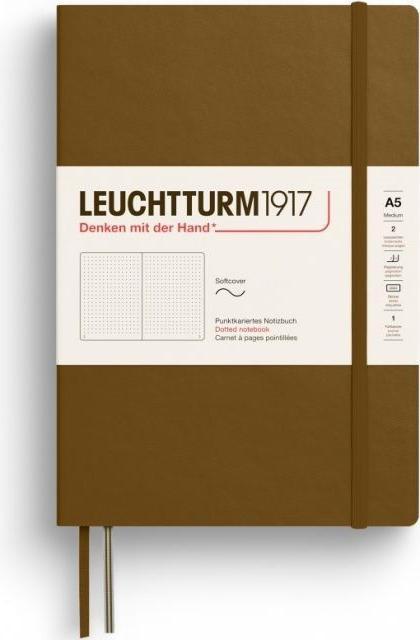 Immagine prodotto Leuchtturm1917 Lighthouse Med.Soft Dot S.Brown (145 x 210 mm, Quadretti, Copertina rigida)