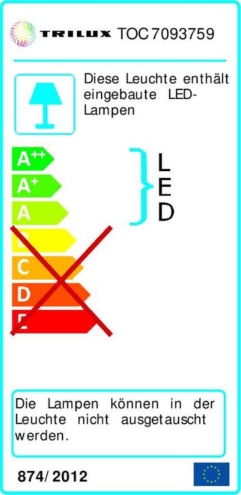 Energie-Label Trilux Bicult Act T COM TGCS 5500 ETDI 03 EU 50W 5500lm 2700K-6000K Schreibtischleuchte silbergrau (5500 lm)
