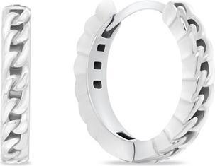 Brilio Silver - Stylish silver hoop earrings EA991W