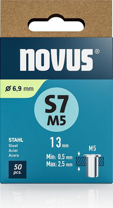 Novus Nietmutter S7 M5, L: 11.5 mm Stahl