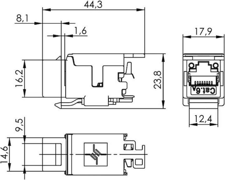 Actual product image Telegärtner CAT 6a Keystone UniversalModule according to EIA/TIA 568A (Keystone module)