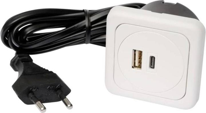 Immagine prodotto interBär Doppia presa di ricarica USB-A/C, bianca
